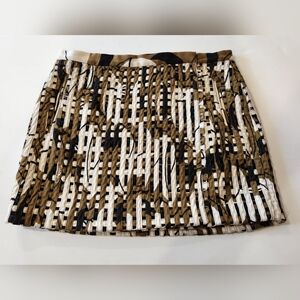 NWT Diane von Furstenberg Silk Wrap Short Mini Skirt Stone Buds Sz 2 Green